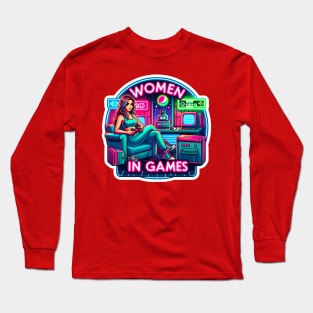 Retro Gamer’s Paradise - Women in Games Neon Long Sleeve T-Shirt